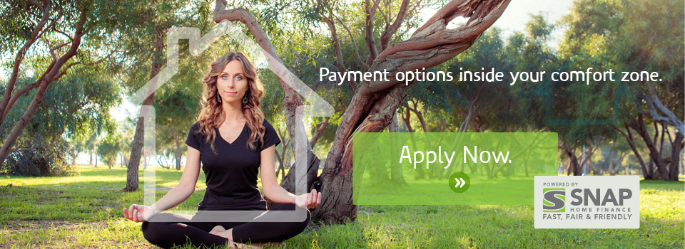Snap Financing banner - woman meditating