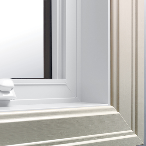White PVC Window with a painted casing